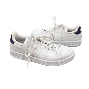 adidas White Blue Cloudfoam Advantage Clean Sneakers Size 7 1/2 Men's